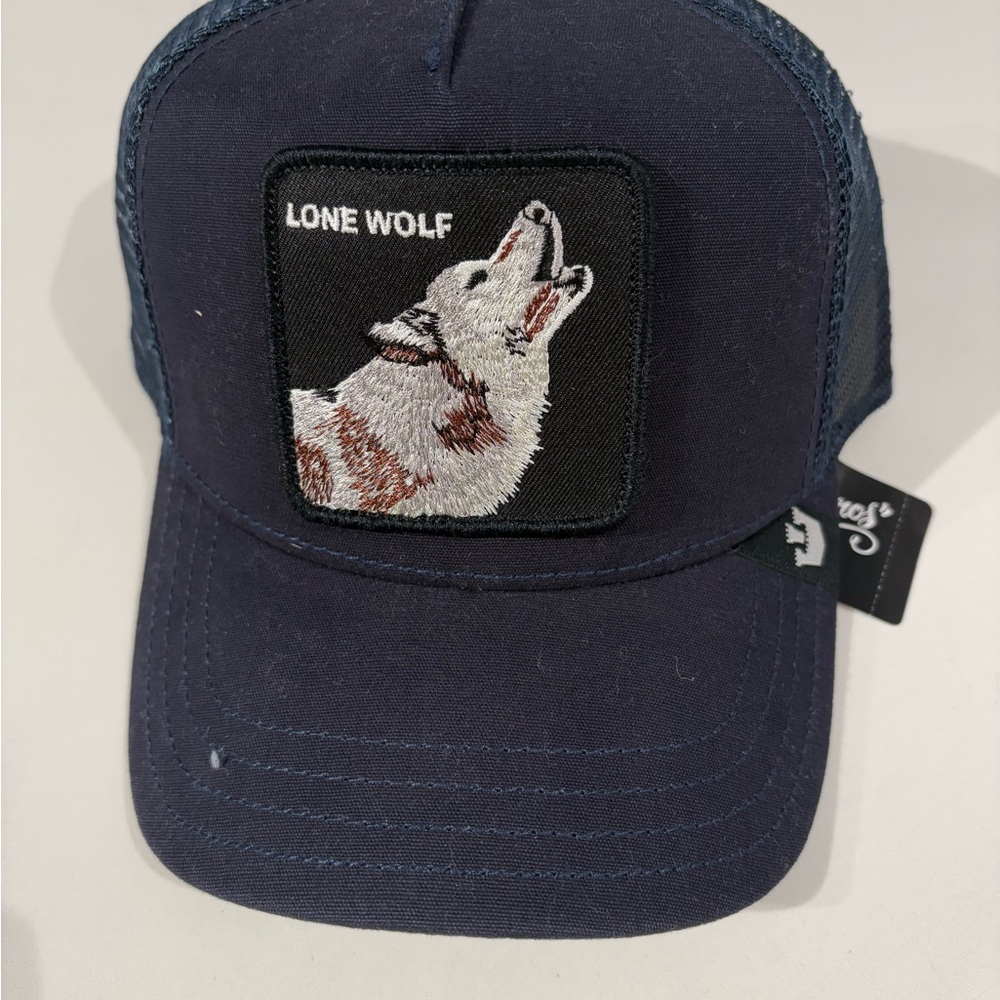 Goorin Bros Lone Wolf Navy Blue Trucker Hat